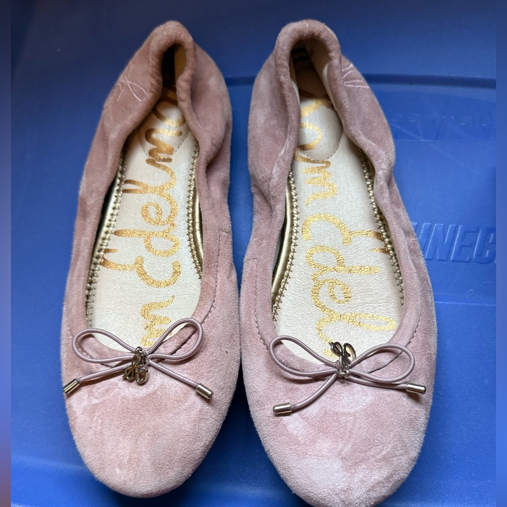 Sam Edelman Blush Suede Flats with Bow